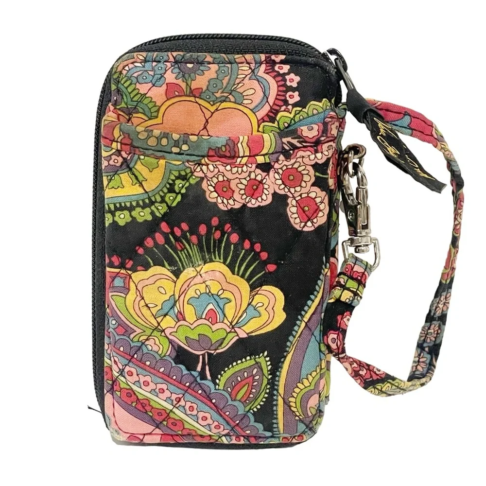 Vera Bradley Cotton Fabric Floral Wristlet Card ID Holder‎